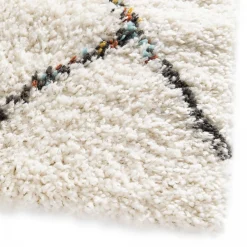 Discount Unamourdetapis Tapis shaggy tissé motif berbère CHROMA 2, crème, jaune, rouge