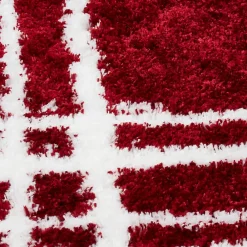 Unamourdetapis Tapis shaggy tissé motif géométrique EMBER 1, rouge, blanc* Tapis Pour Chambre