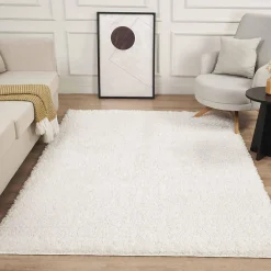 Unamourdetapis Tapis shaggy tissé motif uni LYN4 UNILA, crème* Tapis Uni