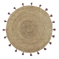 Douceur D'Intérieur Tapis Shira - tapis rond à pompons - - Tapis* Tapis Jute Et Naturel