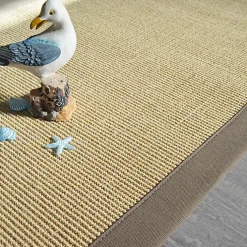 Clearance Décoweb Tapis sisal Yucatan sable - Ganse taupe - 80 x 150 cm