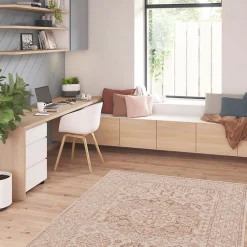 Sale GoodHome Tapis tissage à plat Bajra L. 120cm x l. 170cm crème et marron