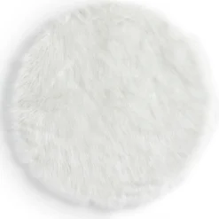Clearance Tapis toucher doux blanc beige Ø90 x ep.3cm