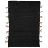 Atmosphera Créateur D'Intérieur Tapis Tula en coton avec pompon en jute 60x90cm- Noir- Atmosphera* Tapis Pour Chambre