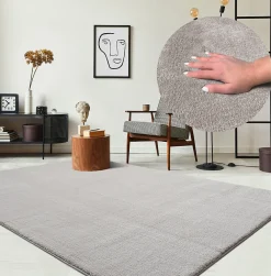 Outlet The Carpet Tapis uni antidérapant lavable Sable - 300 x 400 cm - RELAX
