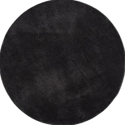 Online The Carpet Tapis uni antidérapant lavable Noir - 120 cm Ronde - RELAX