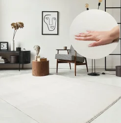 Best The Carpet Tapis uni antidérapant lavable Crème - 300 x 400 cm - RELAX