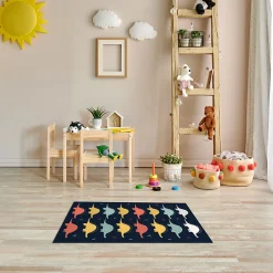 Best Dada Art Tapis vinyle motif dinosaures multicolor L.83 x l.49,5 cm x ep. 2 mm