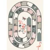 Dada Art Tapis vinyle motif jeu de l'oie rose, gris et blanc L.95 x l.66 cm x ep. 2 mm*Enfant Tapis Pour Chambre D'Enfant
