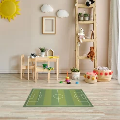 Dada Art Tapis vinyle motif terrain de football coloris vert L.83x l.49,5 cm x ep. 2 mm*Enfant Tapis Pour Chambre D'Enfant