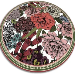 Tulup Tapis vinyle rond fi50 cm Idéal pour le salon Fleurs variées