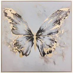 Atmosphera Créateur D'Intérieur Toile imprimée encadrée Hilo 60x60cm- Gris- Atmosphera* Tableau Déco