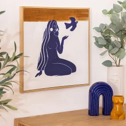 Online Atmosphera Créateur D'Intérieur Toile imprimée Melody 45x45cm bleu - Atmosphera