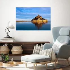 Clearance Dada Art Toile imprimée Mont St Michel Landscape 60X90 montée sur châssis bois en pin 60x90 cm