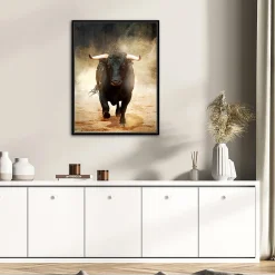 Sale Dada Art Toile imprimée Taureau montée sur châssis bois en pin 60x80 cm