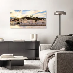 Clearance Dada Art Toile imprimée ville de Lyon montée sur châssis bois en pin 50x100 cm