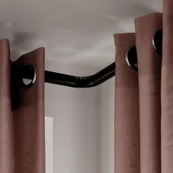 Online GoodHome Tringle à rideau coudée Araxos métal noir Ø28mm