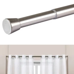Online Storesdeco Tringle à rideau extensible à pression 28 mm Argentée (120-210 cm)