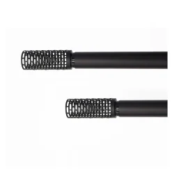 CDéco Tringle à Rideau, Extensible 1m20 à 2m10, Diamètre 25 à 28 mm, Noir, Contemporaine, Kit complet* Kit De Barre De Rideau