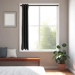 GoodHome Tringle à rideaux extensible Araxos noir mat L.90/120cm* Barre À Rideau Extensible
