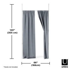 Umbra Tringle à rideaux extensible et séparateur de pièce en métal blamc* Barre À Rideau Extensible