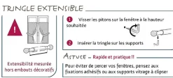Ateliers 28 TRINGLE A RIDEAU EXTENSIBLE ROUGE - EXTENSIBLE 30X50 - ATELIERS28* Barre De Rideau Pour Vitrage