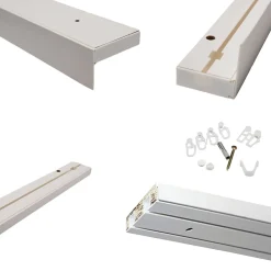Best Tringle déco Rail PVC blanc 2 voies de 200cm