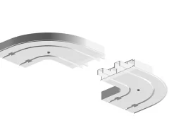 New Tringle déco Retour droite 2 voies 150x150mm pour rail PVC
