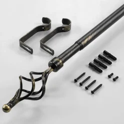 Douceur D'Intérieur Tringle extensible en kit patiné (120-210 cm - Noir)* Barre À Rideau Extensible