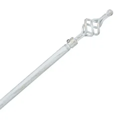 Atmosphera Tringle métal 120 à 210 cm avec enbouts déco - Spirale Blanc
