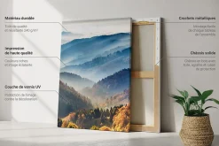 Wallfluent Trio de Tableaux Décoratifs 20x30 cm Motifs Bleus Abstraits Bords Imprimés Remplissage Niche Prêt à Poser* Tableau Déco