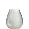 Clearance J-Line Vase à carreaux en verre transparent 26x26x32 cm