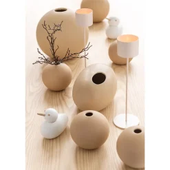 Outlet J-Line Vase boule en céramique beige D18cm