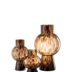 Clearance J-Line Vase boule en verre marron 25x25x46 cm