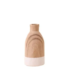 Hot Ornami Vase bouteille en bois 20cm, Zen