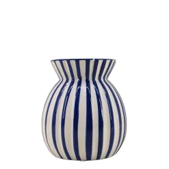 Best Ornami Vase céramique à rayures bleu en relief 19cm