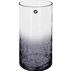 Outlet Atmosphera Créateur D'Intérieur Vase cylindre - verre craquelé - H30 cm - Gris- Atmosphera