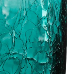 Outlet Atmosphera Créateur D'Intérieur Vase cylindre - verre craquelé - H30 cm - Gris- Atmosphera