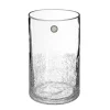 Outlet Atmosphera Créateur D'Intérieur Vase cylindre - verre craquelé - H20 cm - Transparent- Atmosphera