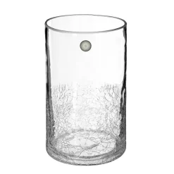 Outlet Atmosphera Créateur D'Intérieur Vase cylindre - verre craquelé - H20 cm - Transparent- Atmosphera