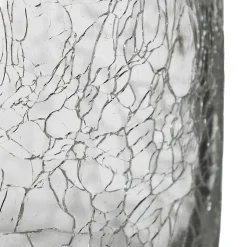Outlet Atmosphera Créateur D'Intérieur Vase cylindre - verre craquelé - H20 cm - Transparent- Atmosphera