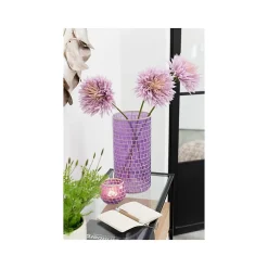 Discount J-Line Vase cylindrique mosaiques en verre mauve 15x15x29 cm