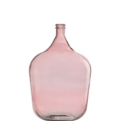 Discount J-Line Vase dame jeanne en verre rose 37x37x55 cm