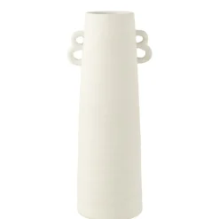 Clearance J-Line Vase en céramique blanc 22x18x55 cm