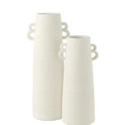 Clearance J-Line Vase en céramique blanc 22x18x55 cm