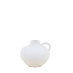 Ornami Vase en céramique blanche avec anse 11cm* Vase Décoratif