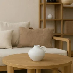 Ornami Vase en céramique blanche avec anse 11cm* Vase Décoratif