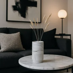 Ornami Vase en céramique effet marbre blanc 15cm* Vase Décoratif