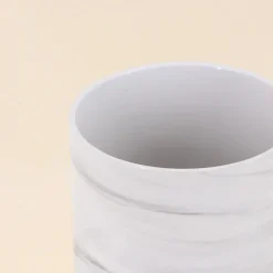 Ornami Vase en céramique effet marbre blanc 15cm* Vase Décoratif