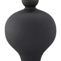 Discount Venture Home Vase en grès Rellis 6x24 cm - Noir